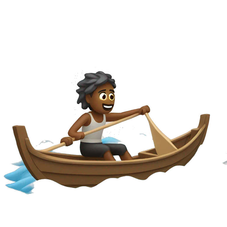 Person rowing a boat in the wind emoji