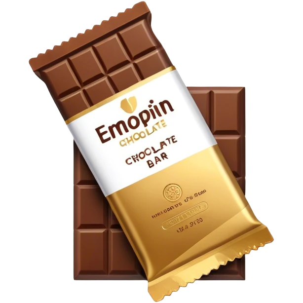 Vertical Chocolate bar packaging, front view emoji
