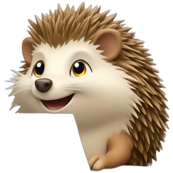 smiling hedgehog working behind a laptop emoji