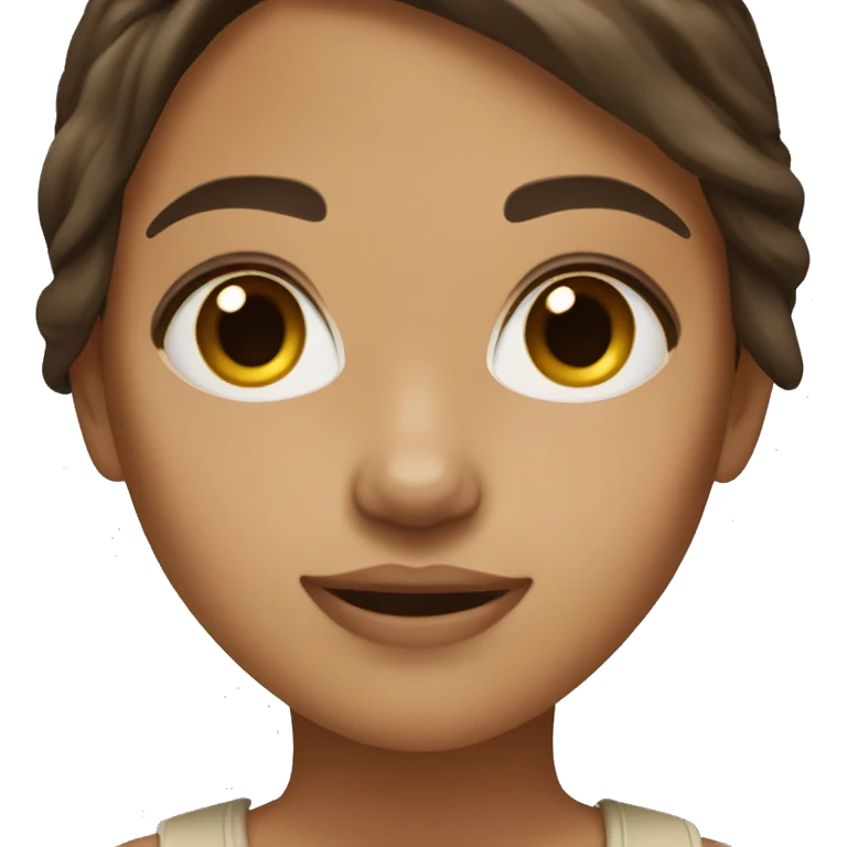 girl w brown hair brown eyes and light tan skin emoji