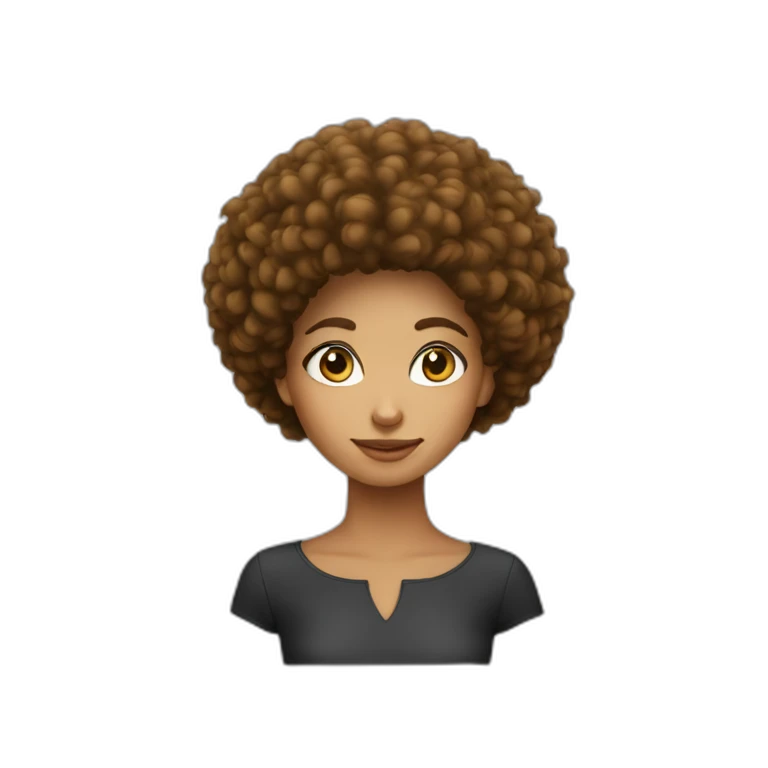 Fille cheveux affro emoji