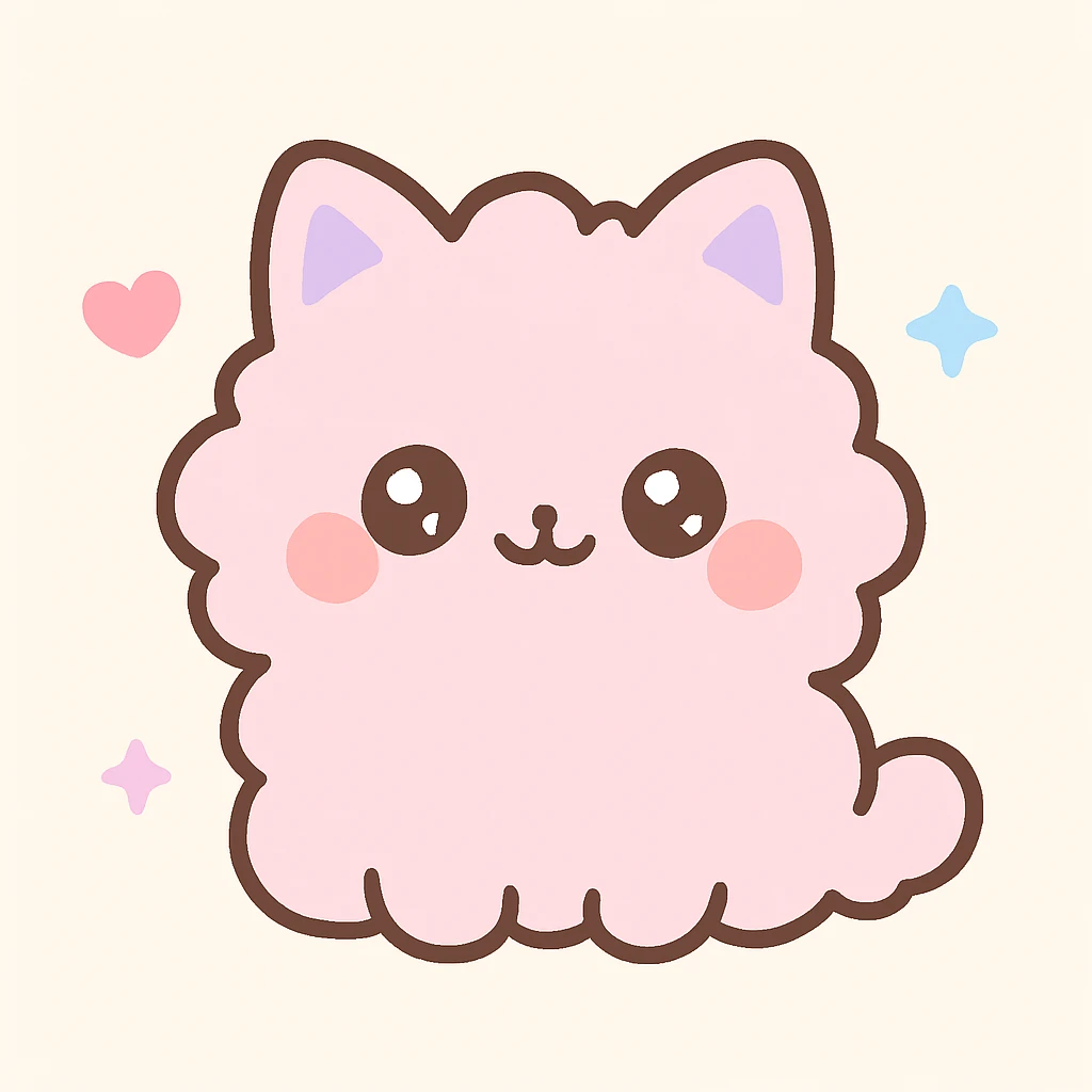 fluffy, kawaii style, cute face emoji