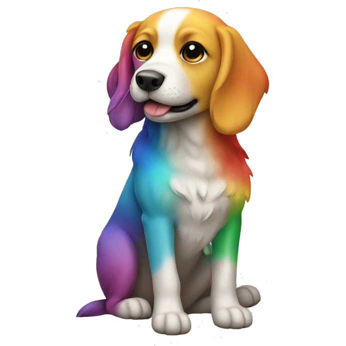 Dog in a rainbow emoji