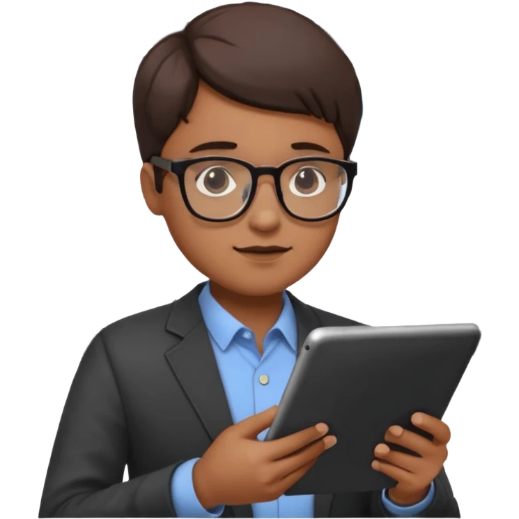 A focused person analyzing rising charts emoji emoji