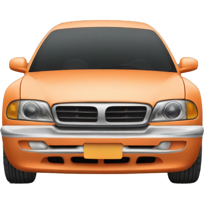 car facing forward, orange emoji