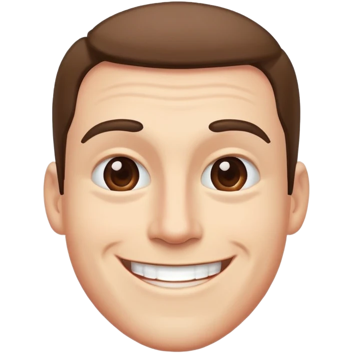 Man smiling with the smile reaching his eyebrows emoji