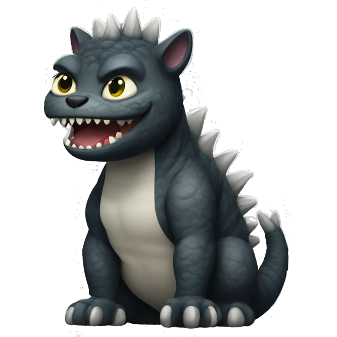 Godzilla look like cat emoji
