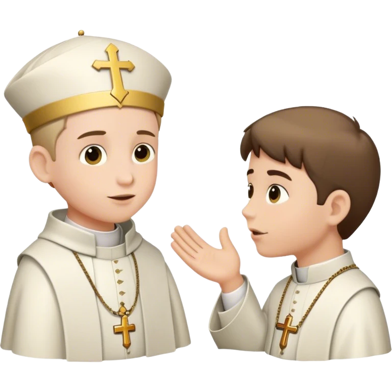 boy talking to a bishop emoji