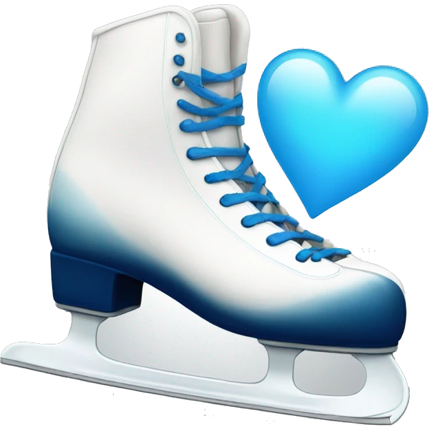 Ice skates with blue heart  emoji
