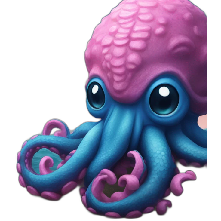 a blue kraken that rocks  to another pink kraken emoji