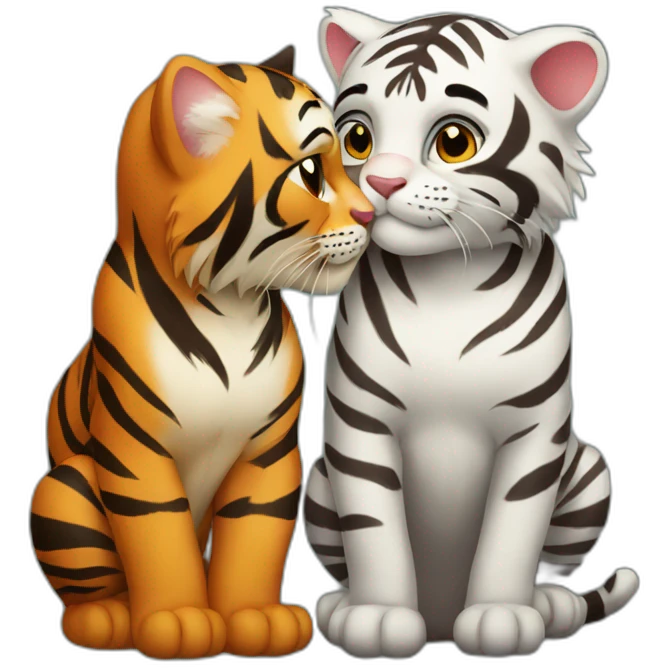 tiger-and-cat-kiss emoji
