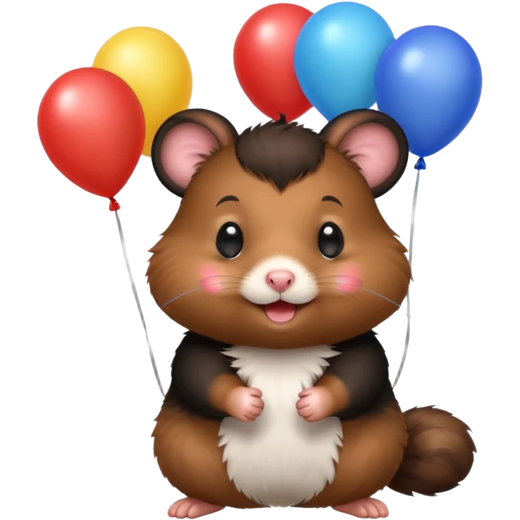 black hamster with balloons emoji