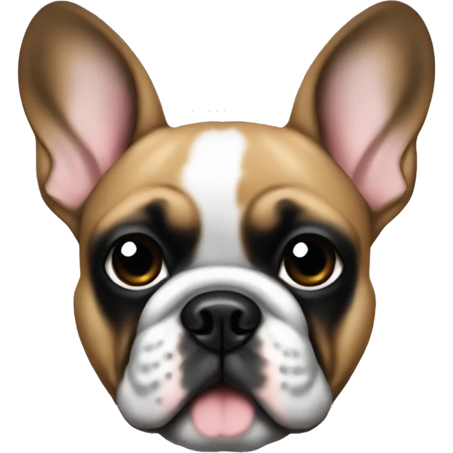 Fawn French bulldog with black face emoji