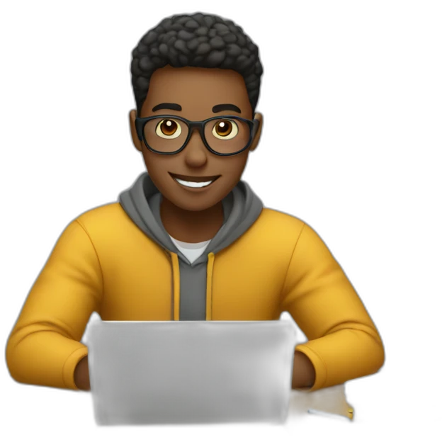 Student studying on a laptop emoji