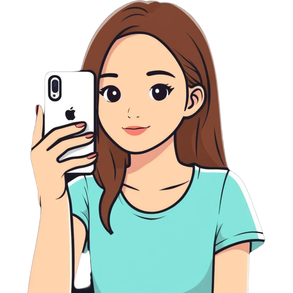 girl taking a selfie emoji