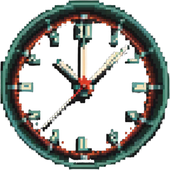 A simple analog clock in retro style emoji