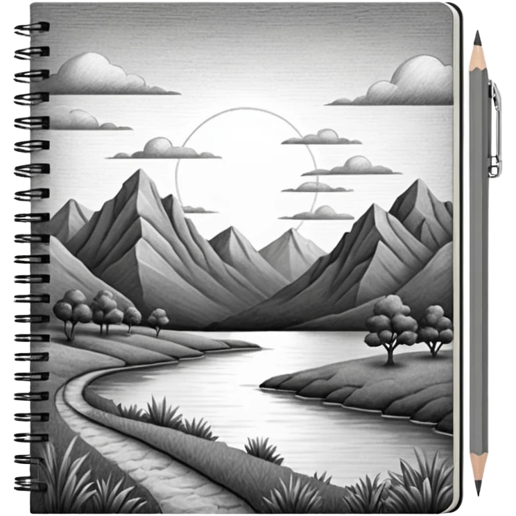a pencil drawing in a notebook  emoji
