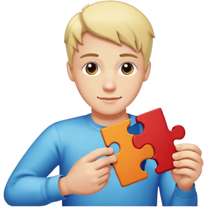 one person playing with single jigsaw puzzle piece. emoji