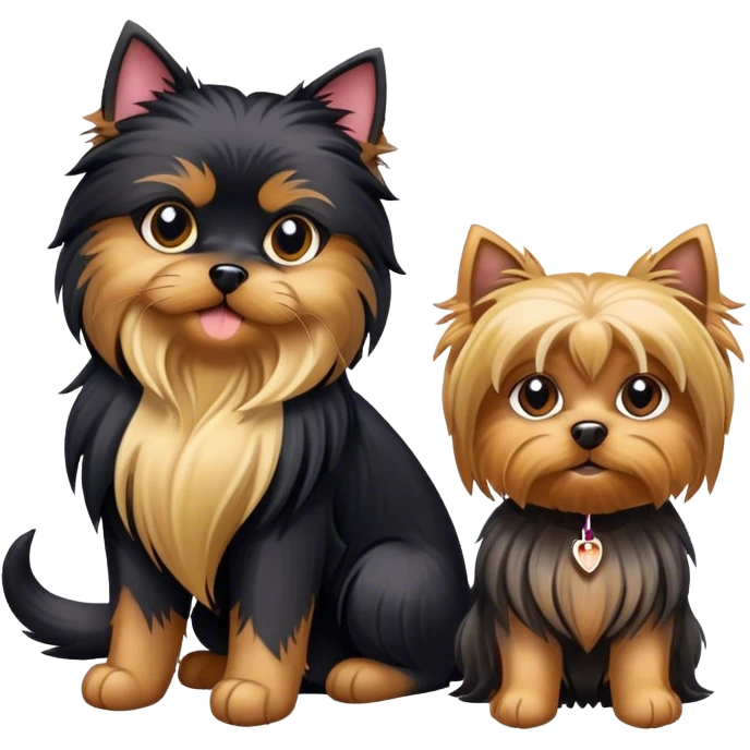 Black cat and yorkshire terrier dog emoji
