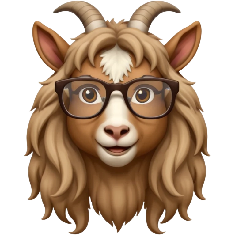 long hair goat with glasses  emoji