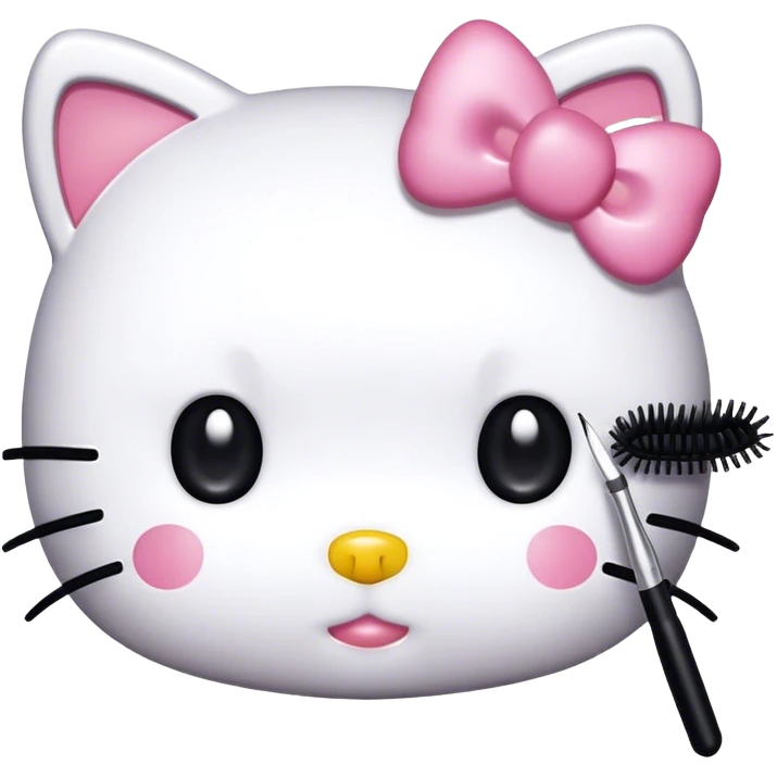 HELLO KITTU sanrio with mascara spoolie emoji