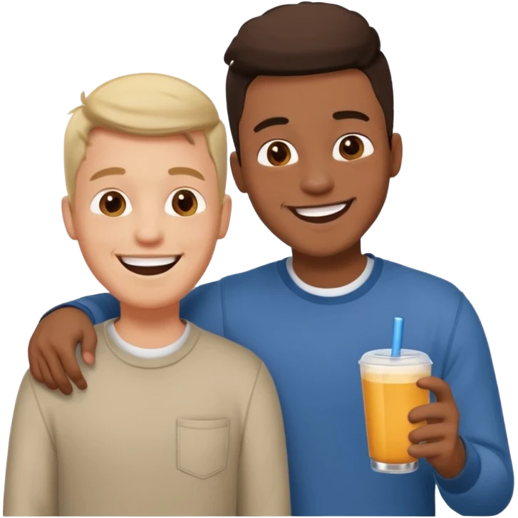 two happy male friends emoji