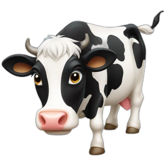 Vache avec des chaussure emoji