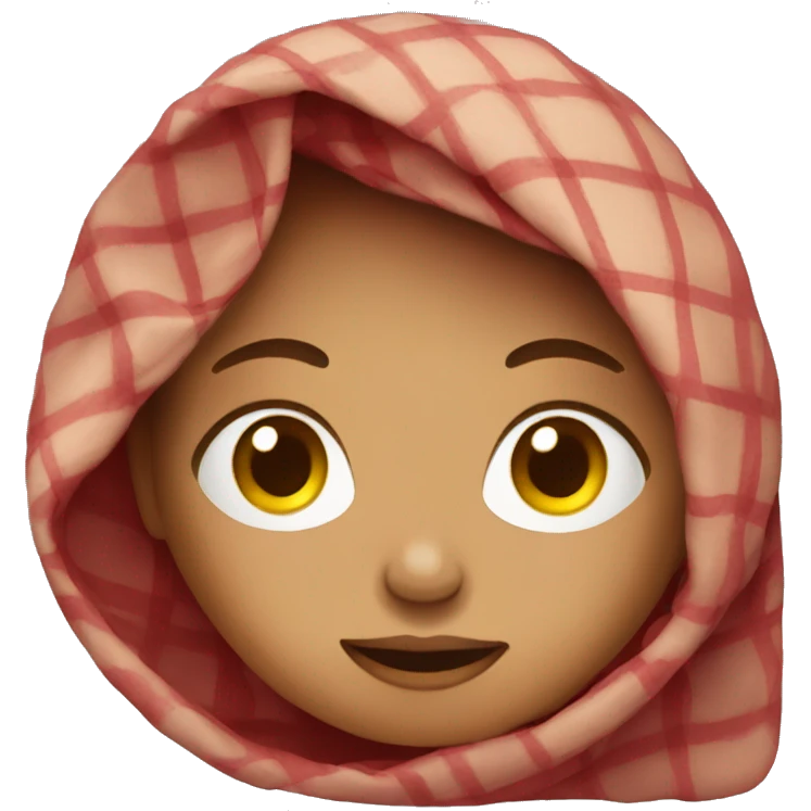 Woman with cherry hair in a blanket emoji