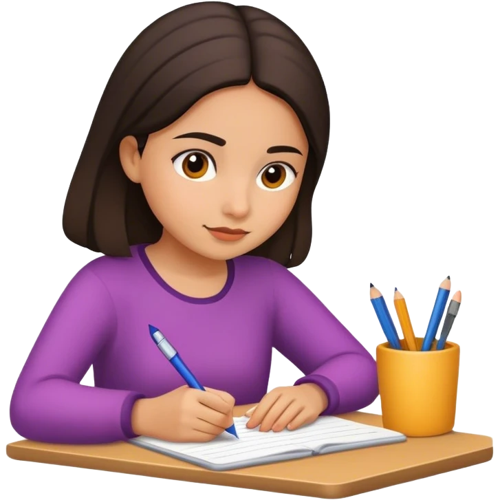 Chica escríbiendo emoji