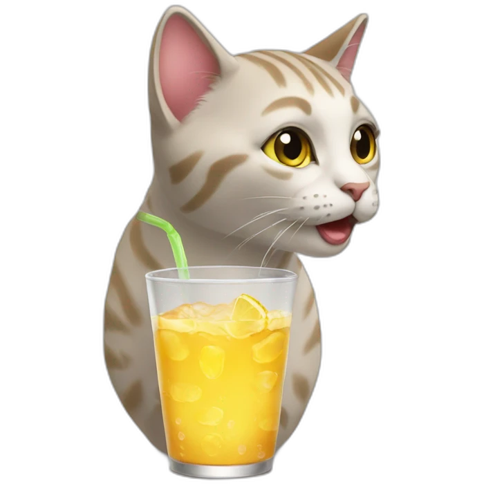 Cat drinks emoji