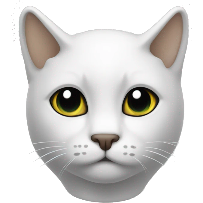 gato blanco con orejas negras emoji
