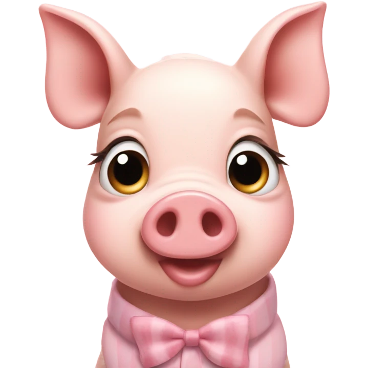 Slay preppy pig with nails and long eyelashes  emoji