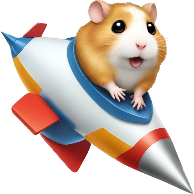 Hamster on a rocket emoji