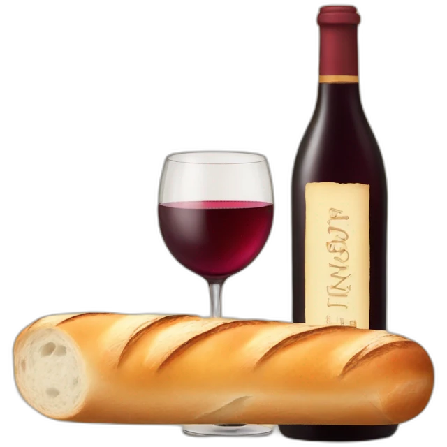 baguette and wine emoji
