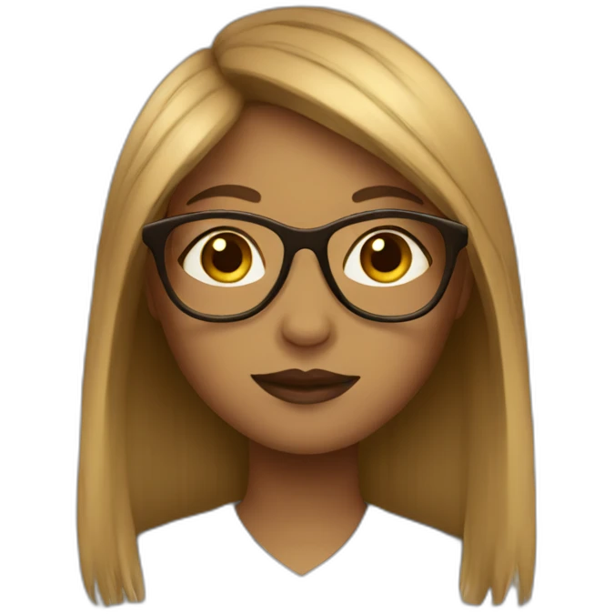 light brown-girl-with-glasses-and-fringe emoji