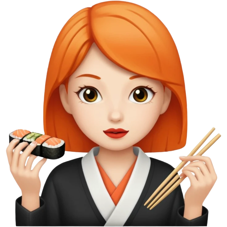 Girl eating sushi emoji
