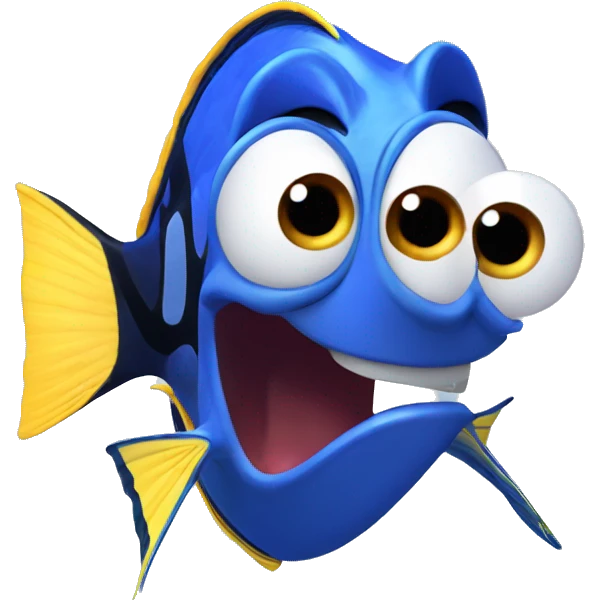 Dory the fish, screaming emoji