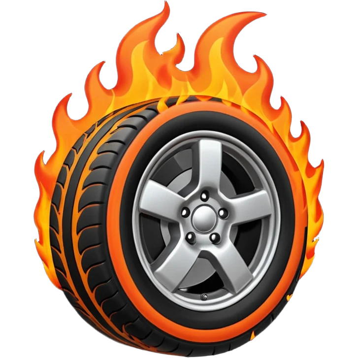 more flames small tires emoji