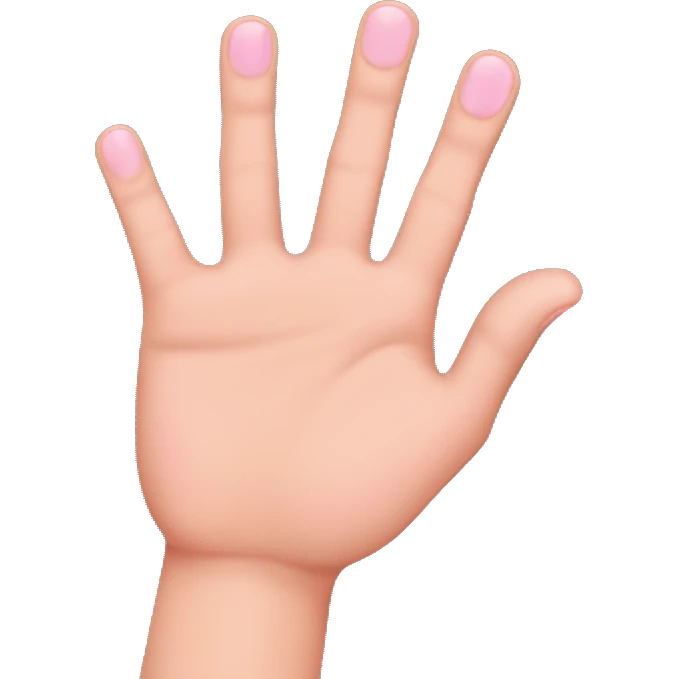 hand with index middle and ring finger extended, but not the thumb and pink emoji