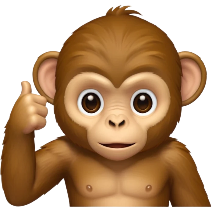 monkey with one thumbs down emoji