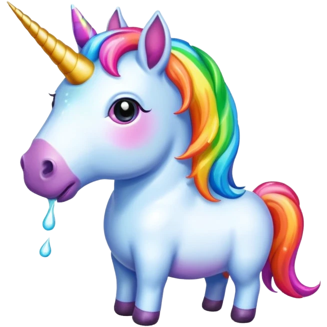 Unicorn puking rainbow  emoji