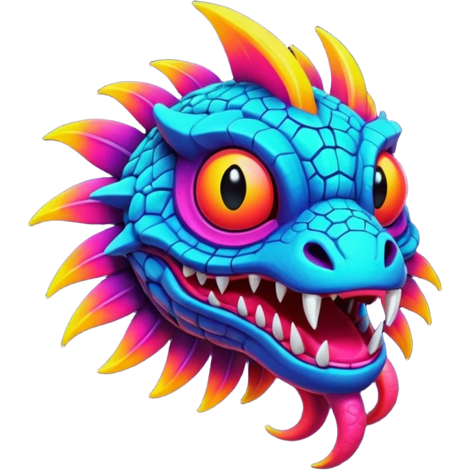 An exotic neon colorful unique bizarre eccentric Fakémon-creature emoji
