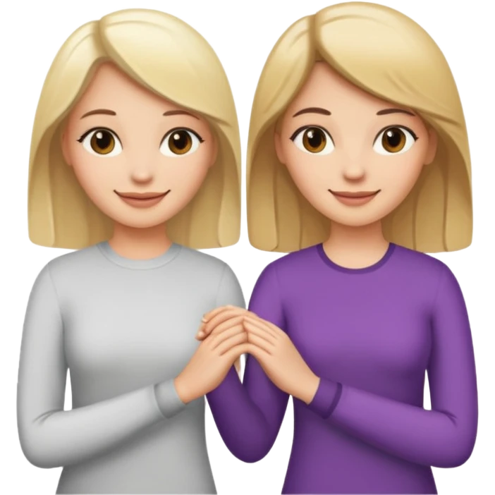 blonde woman and brunette woman holding hands emoji