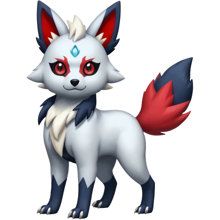 Absol-Zorua-Umbreon-Zangoose-fusion (full body) emoji