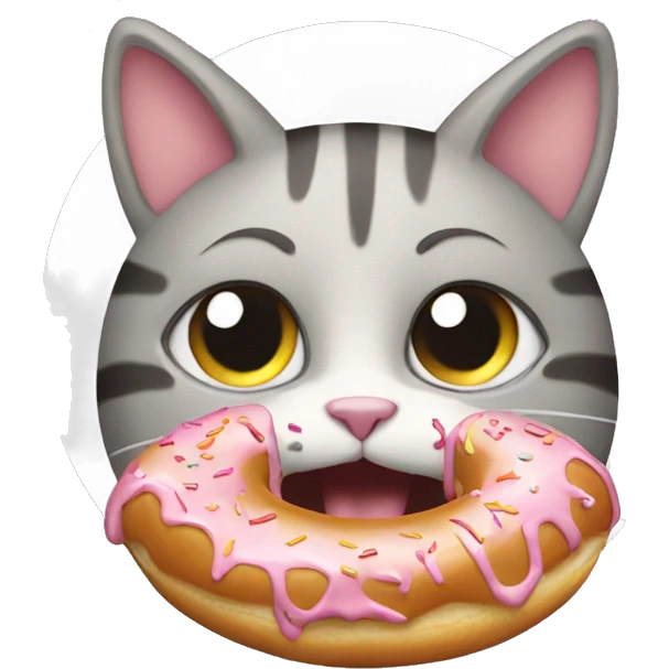 Cat eating donut emoji