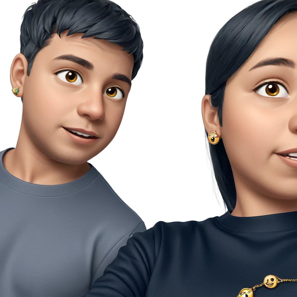 girl and boy with jewelry emoji