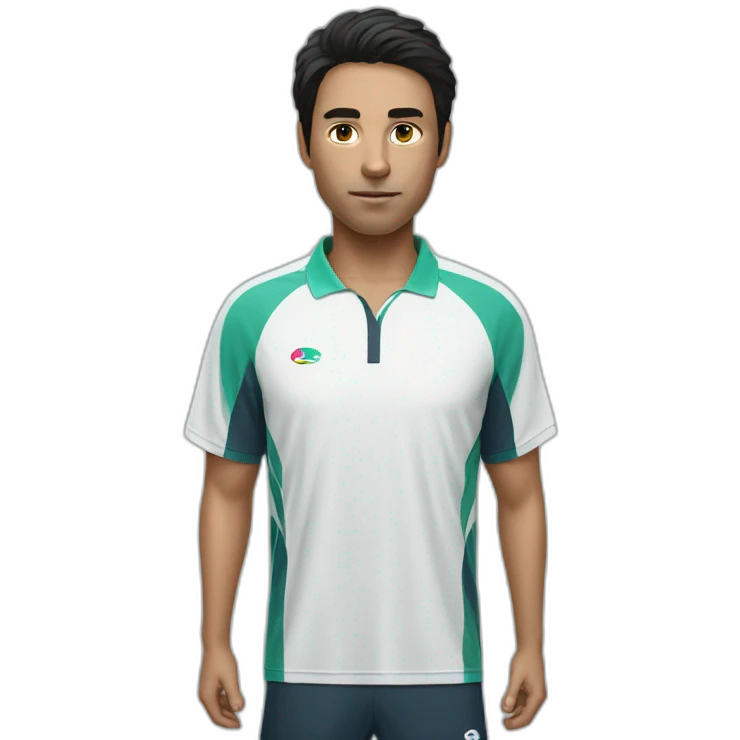 table tennis player dark hair emoji
