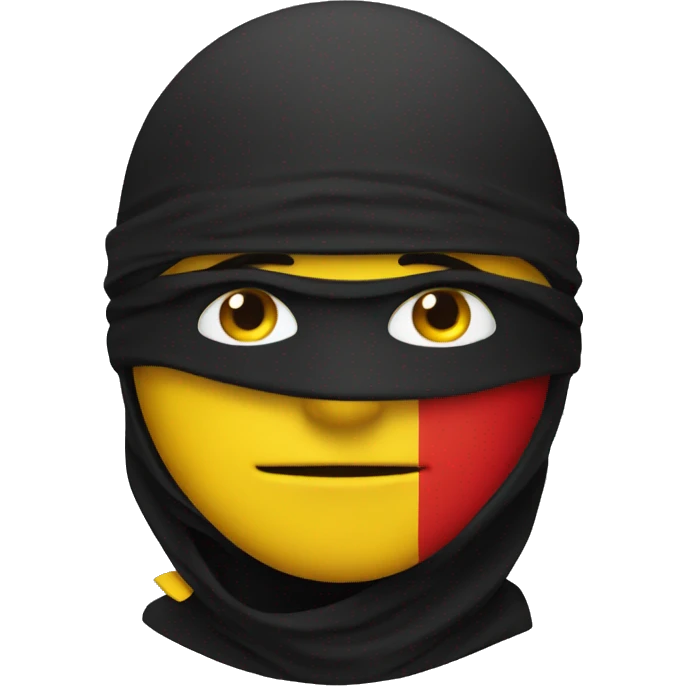 emoji like a ninja- colors black, red, yellow like german flag emoji