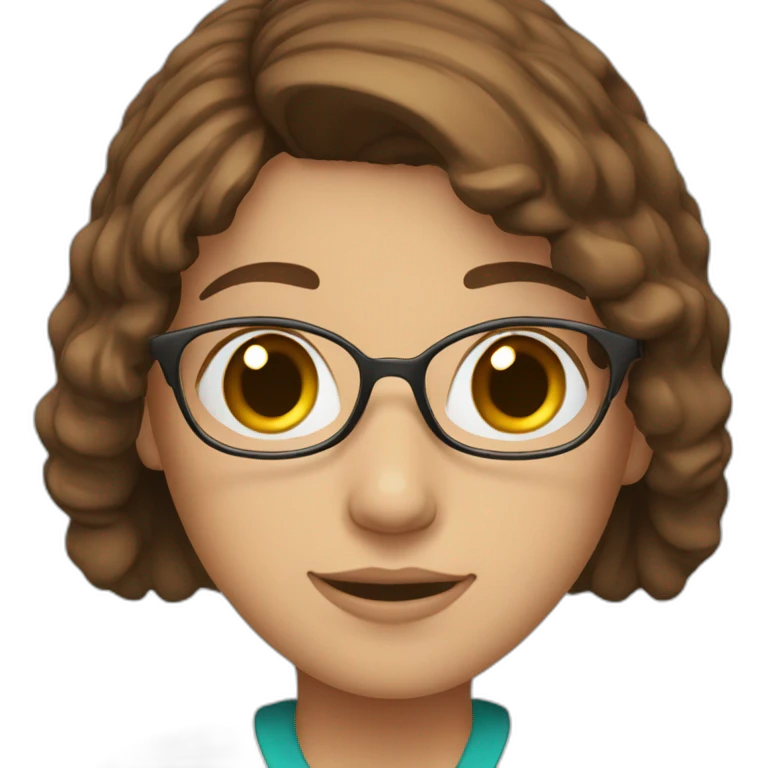 medical girl student with books with brown hair emoji
