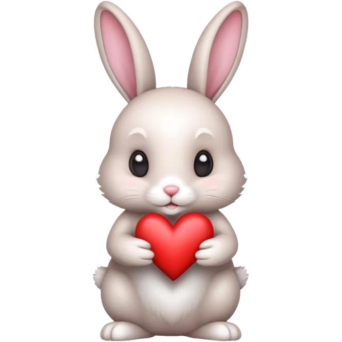 Bunny and heart  emoji